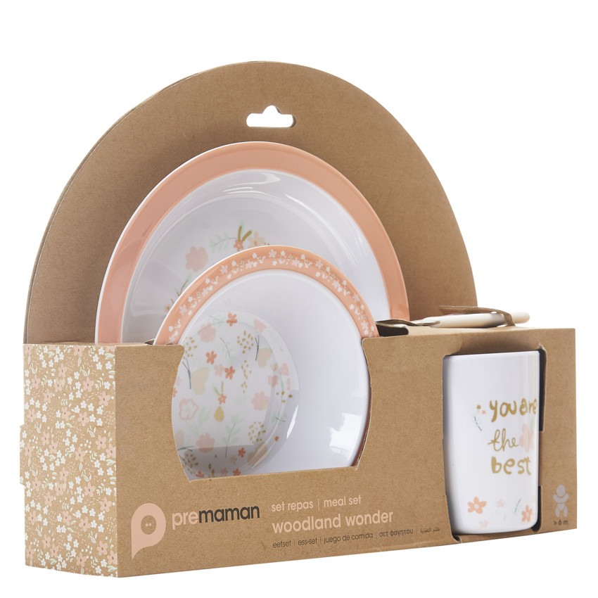 Coffret repas 5 pièces en mélamine - Woodland wonder 