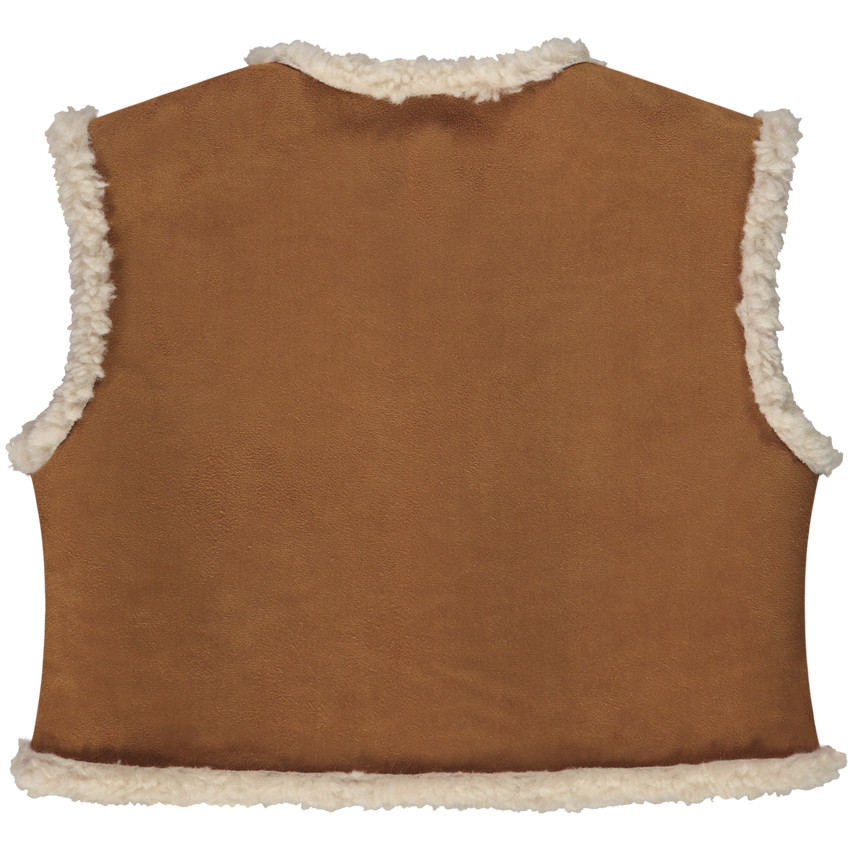 Gilet sans manches en suédine et sherpa pour fille 