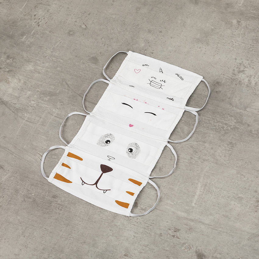 Lot de 2 Masques tissus enfant AFNOR motif licorne 