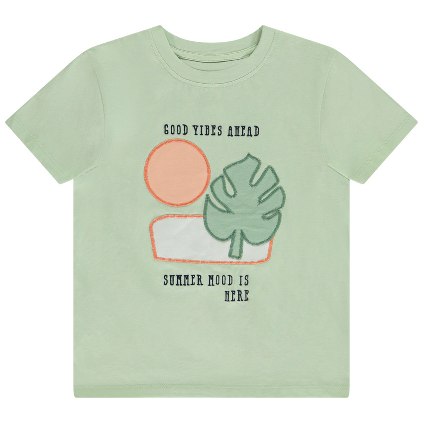 T-shirt manches courtes patchs appliqués pour garçon 