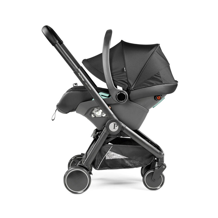 City Loop chassis zwart, licht en compact met inklapbaar stuur 