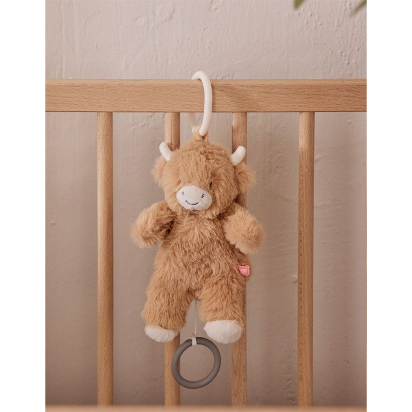 Peluche mini musicale 20cm Vache Fluffy Beige 