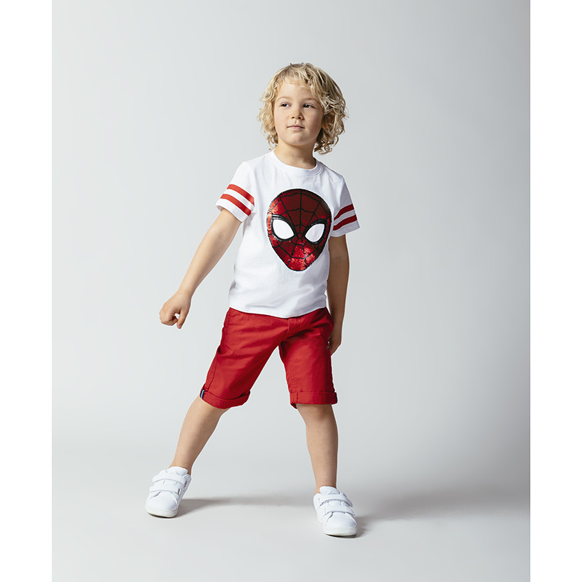 T-shirt manches courtes motif Spider-man en sequins magiques 