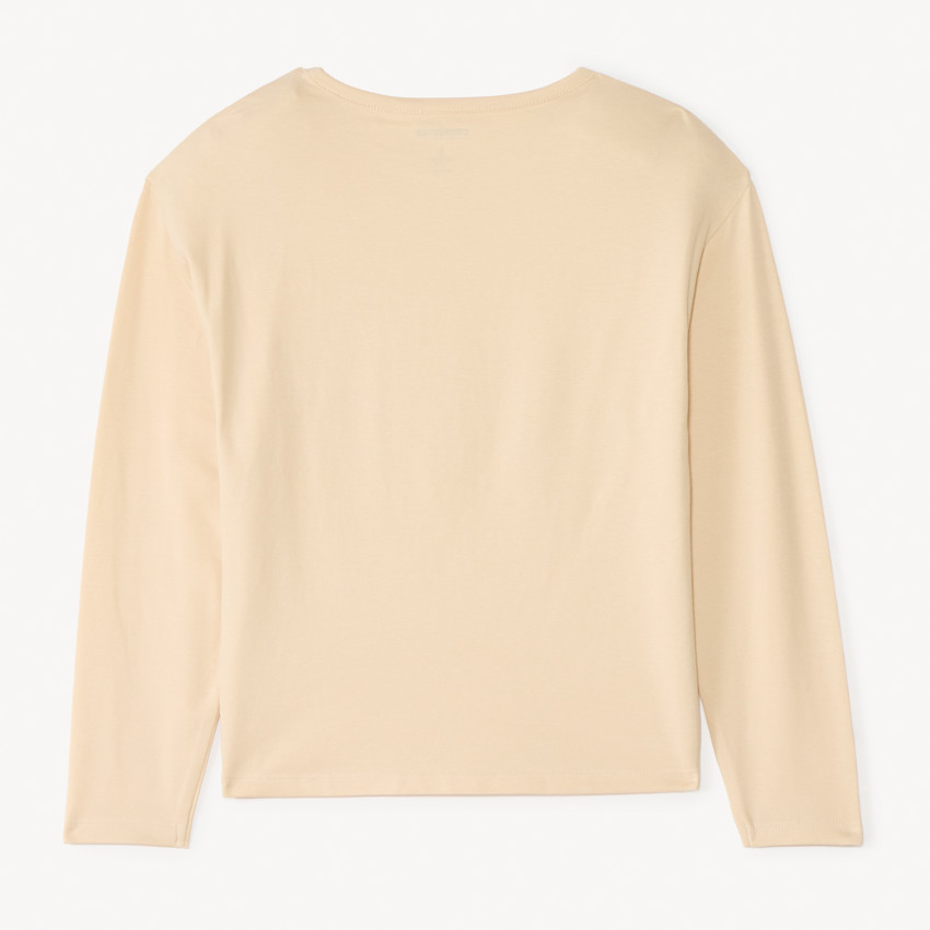 T-shirt met lange mouwen met print en fantasierijke haakmotieven voor meisjes 