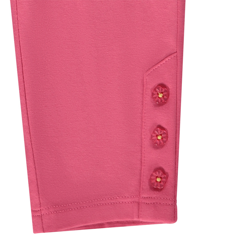 Corsaire uni avec boutons fleurs pour fille 