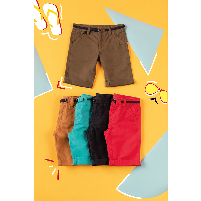 Bermuda van katoen met verstelbare tailleband 