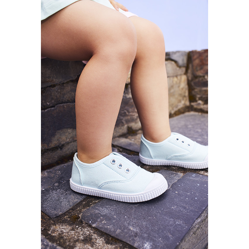 Baskets basses en toile avec languette élastiquée pour bébé fille 