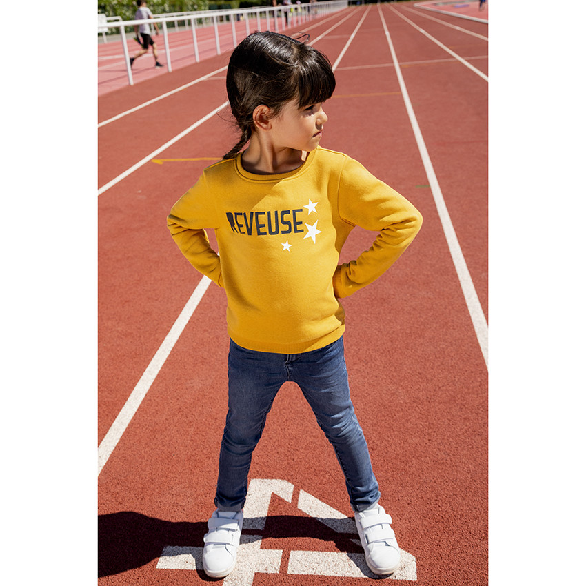 Jean skinny en denim effet délavé pour fille 