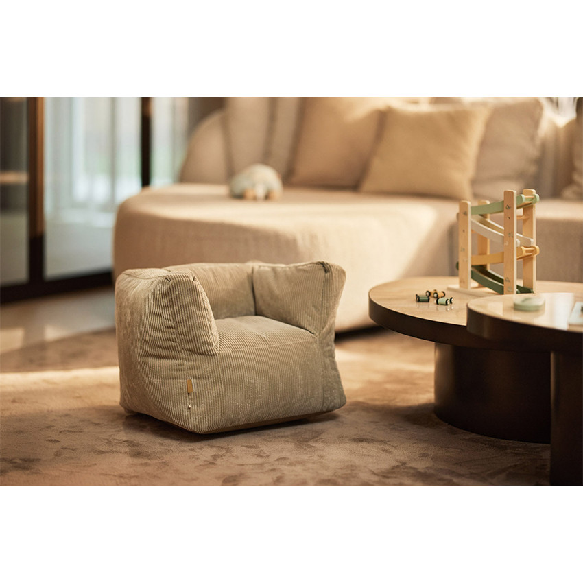 Fauteuil enfant velours côtelé Vert Olive 