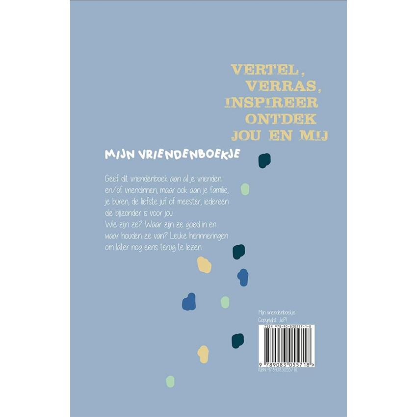 Vriendenboek jongen "Nederlands" Oudblauw 