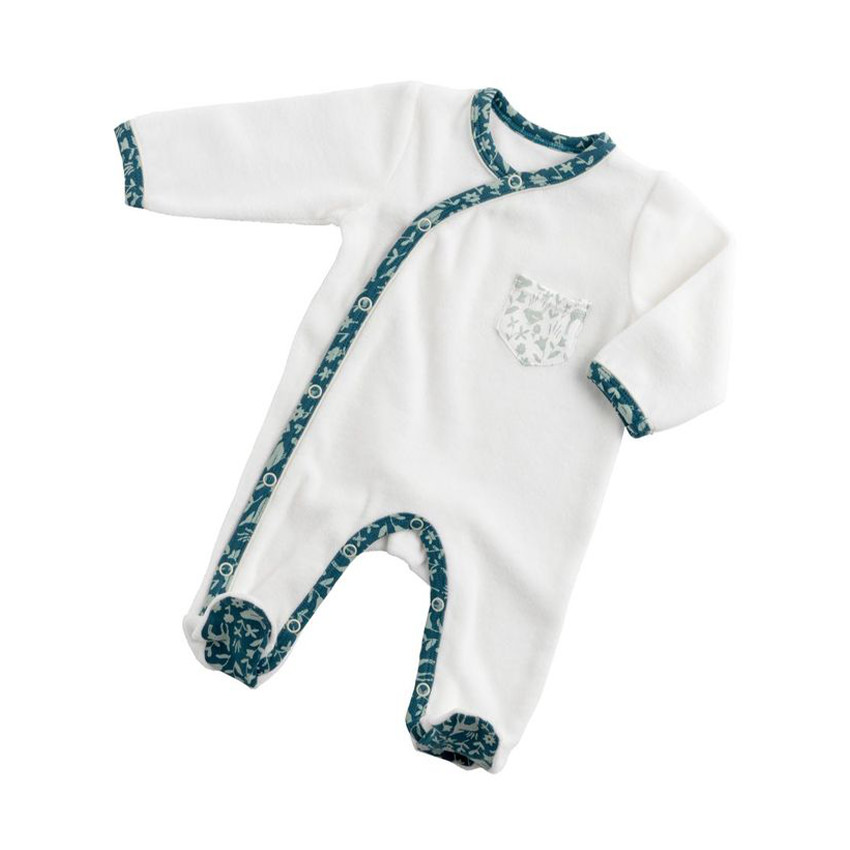 Pyjama velours Promenons-nous motif tilleul 3M pour bébé 