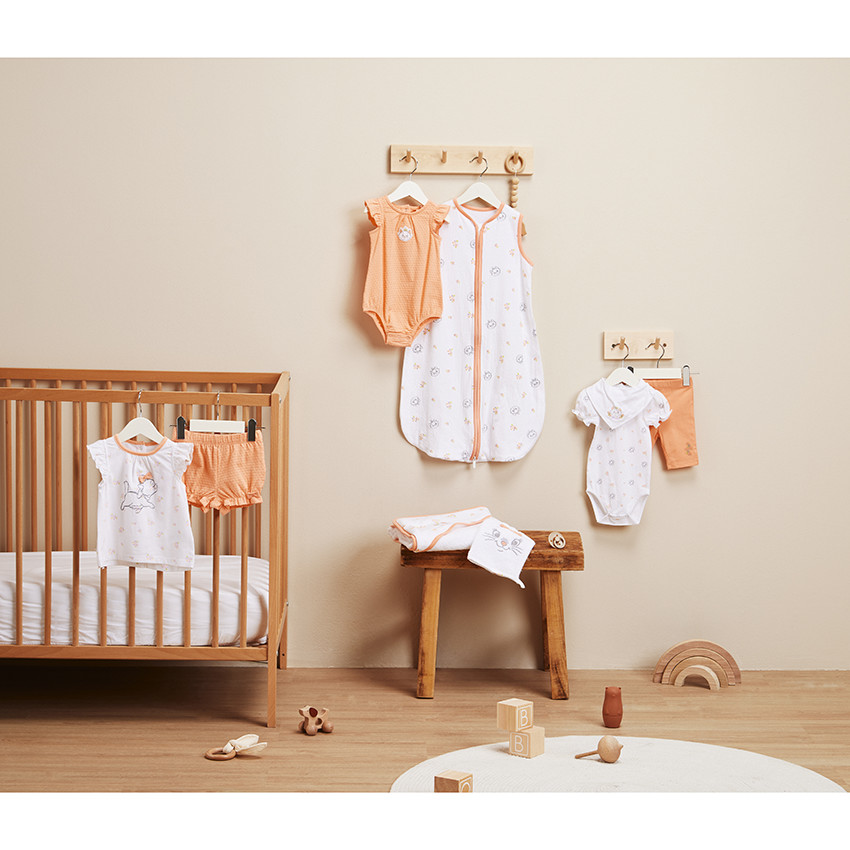 Drie-delige set in jersey body + corsaire + slabbetje Marie Disney voor meisjes 