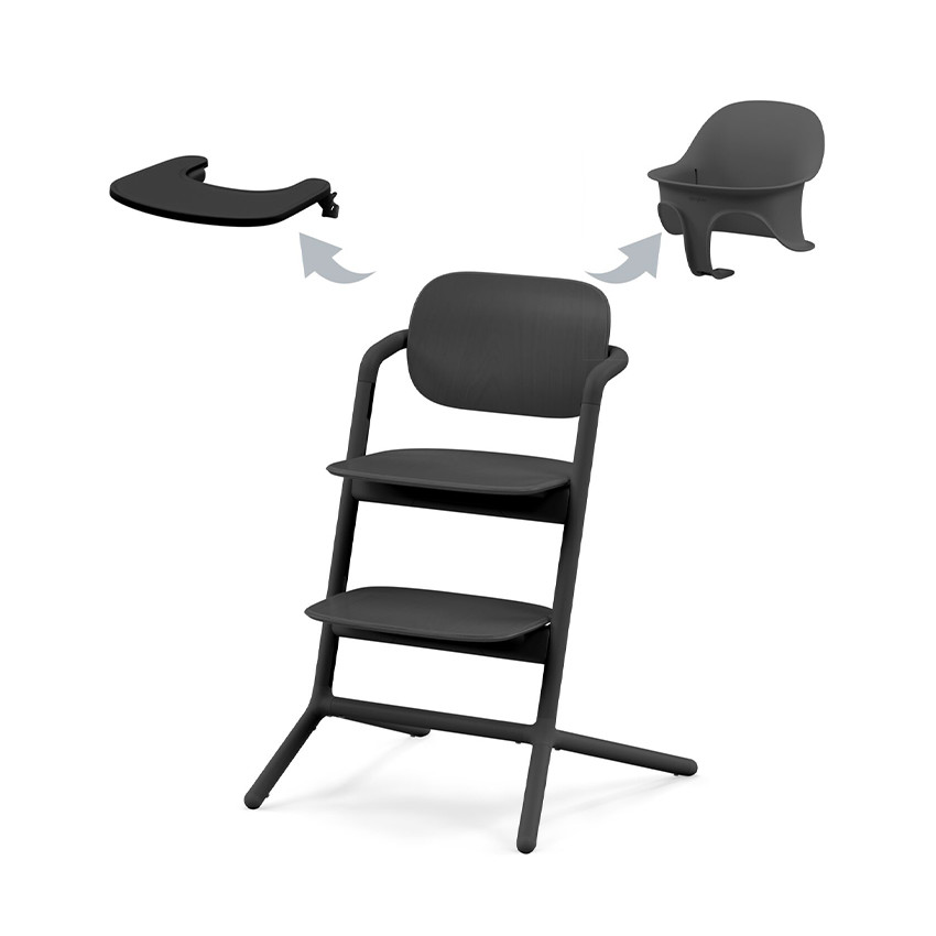 Chaise haute évolutive Lemo 3 en 1 stunning black 