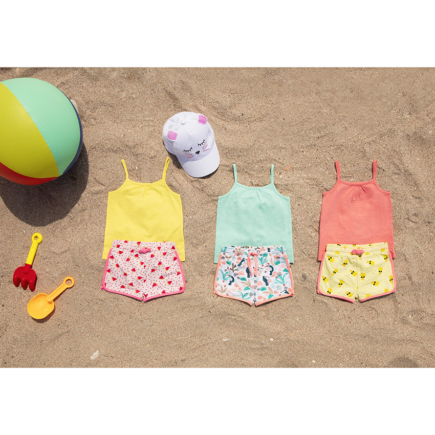 Short en coton à imprimé fantaisie pour bébé fille 