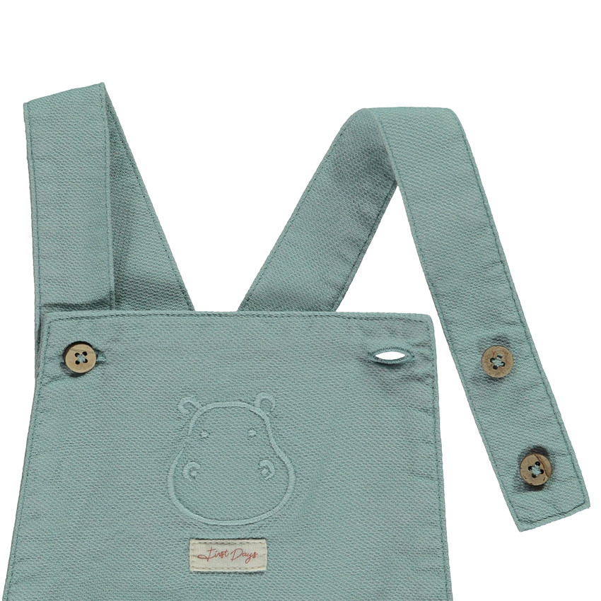 Twee-delige set met geborduurde romper voor babyjongen 