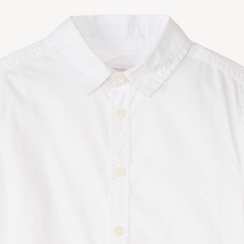 Chemise à manches courtes unie en popeline pour garçon 