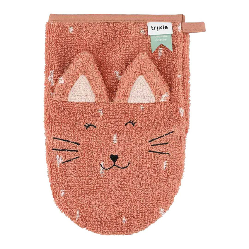 Set van 2 washandjes Mrs Cat en Mrs Peacock 