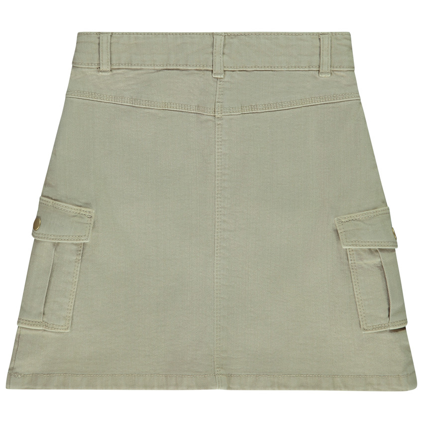 Rok in denim overdye met opgestikte zakken voor meisjes 