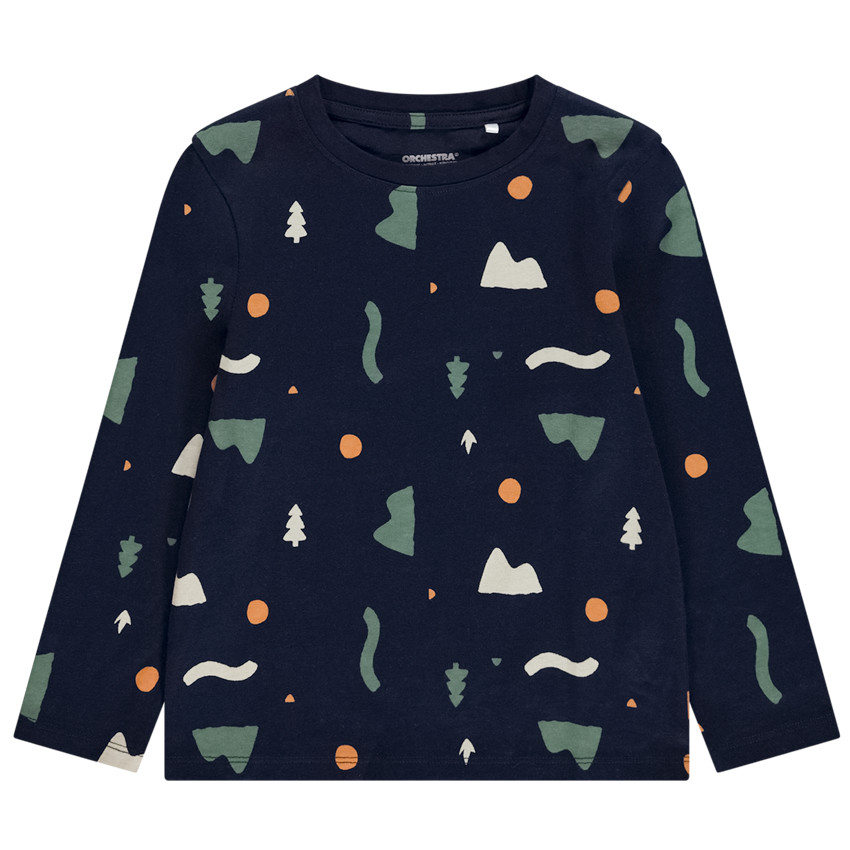 T-shirt manches longues imprimé fantaisie arty pour garçon 