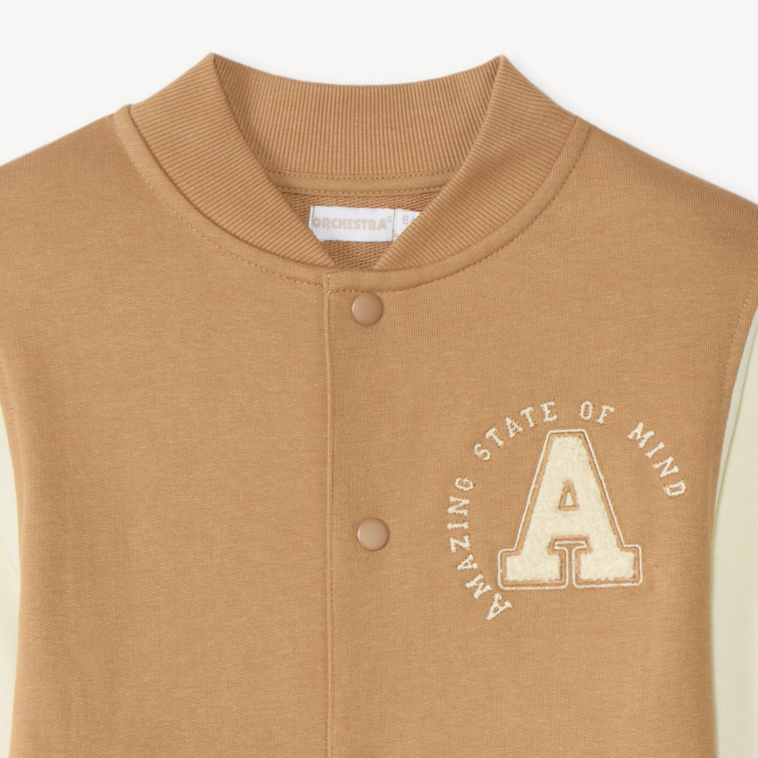 Veste teddy molleton à patch bouclette garçon 
