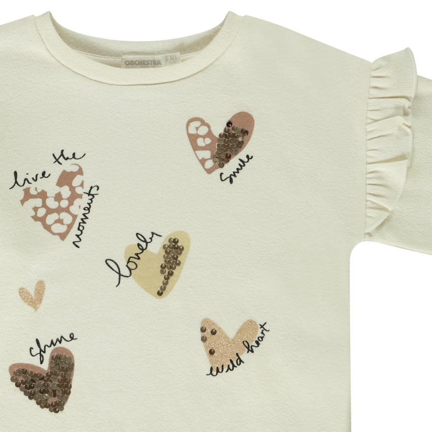 Sweatshirt met pofmouwen en pailletten voor meisjes 