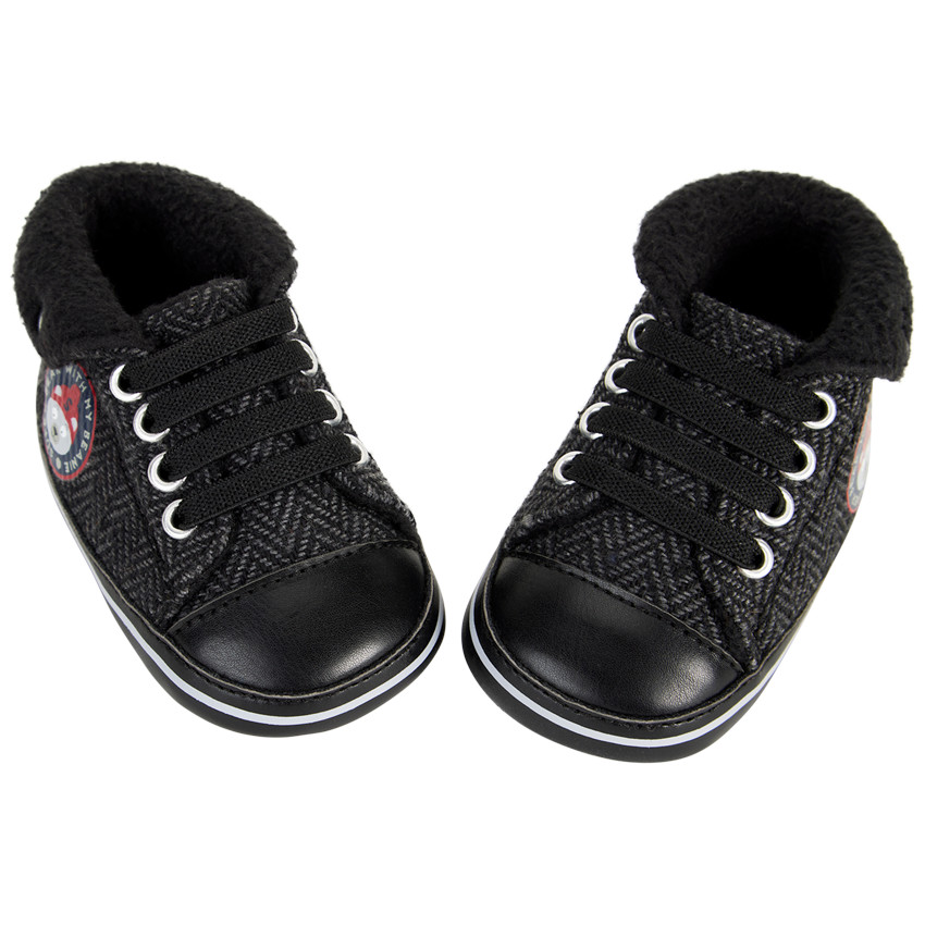 Baskets montantes à revers effet tricot pour bébé garçon 