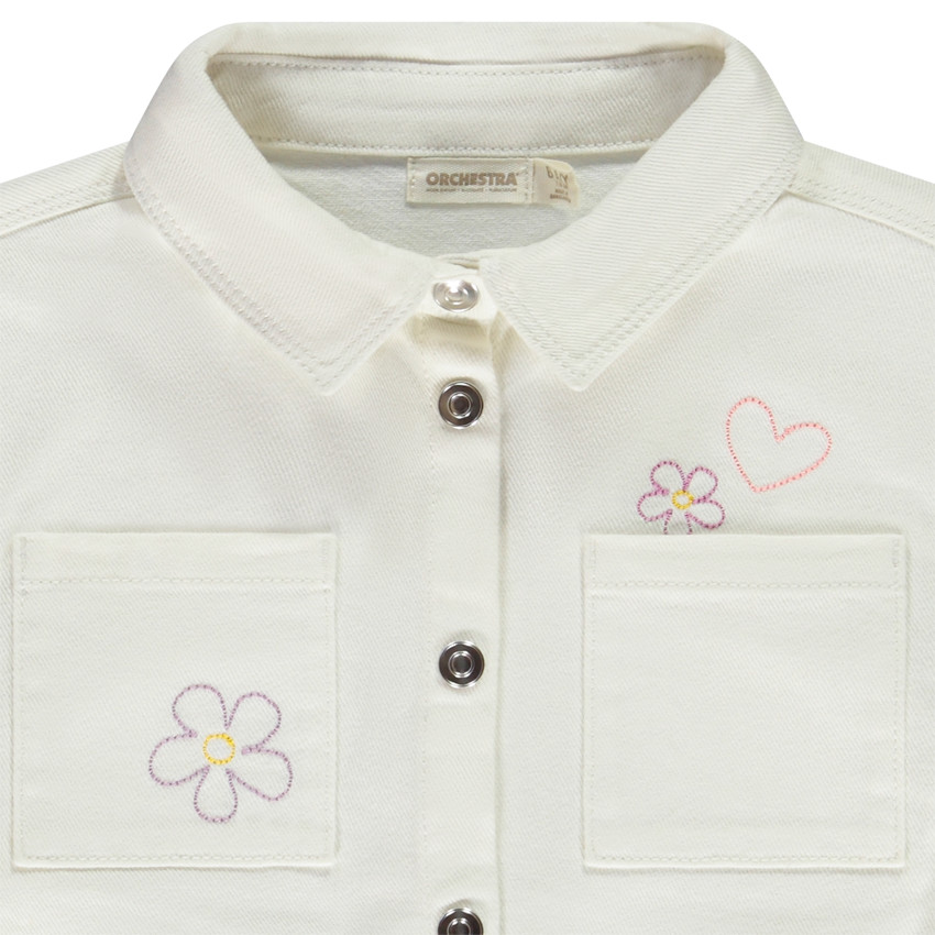 Surchemise oversize avec broderies pour fille 