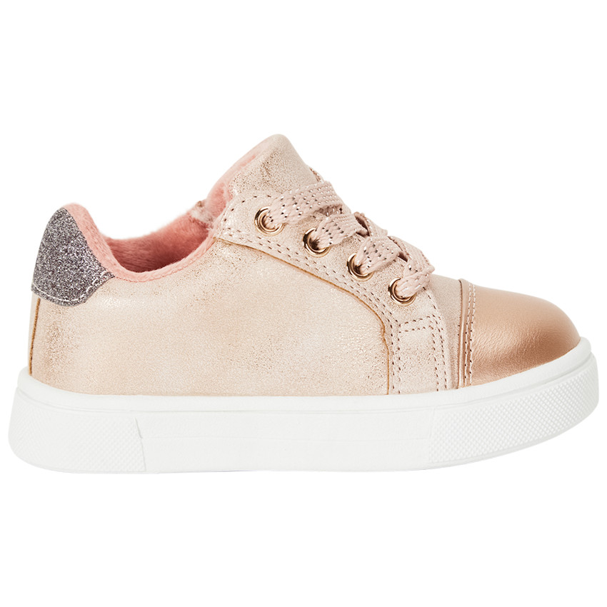 Lage fantasie sneakers met veters en rits voor baby meisje 