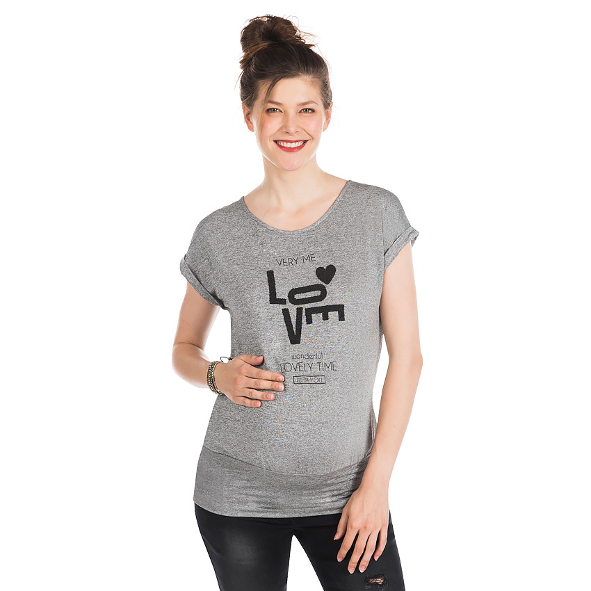 Tunique de grossesse manches courtes avec print et dos ajouré 