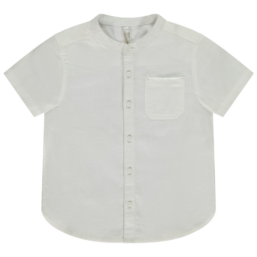 Korte mouwen effen hemd met Mao-kraag voor jongen 
