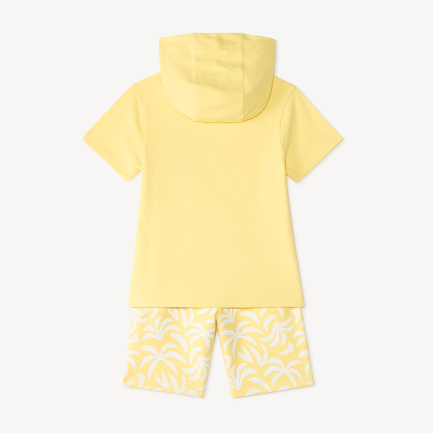Ensemble 2 pièces t-shirt à capuche + short imprimé fantaisie garçon 