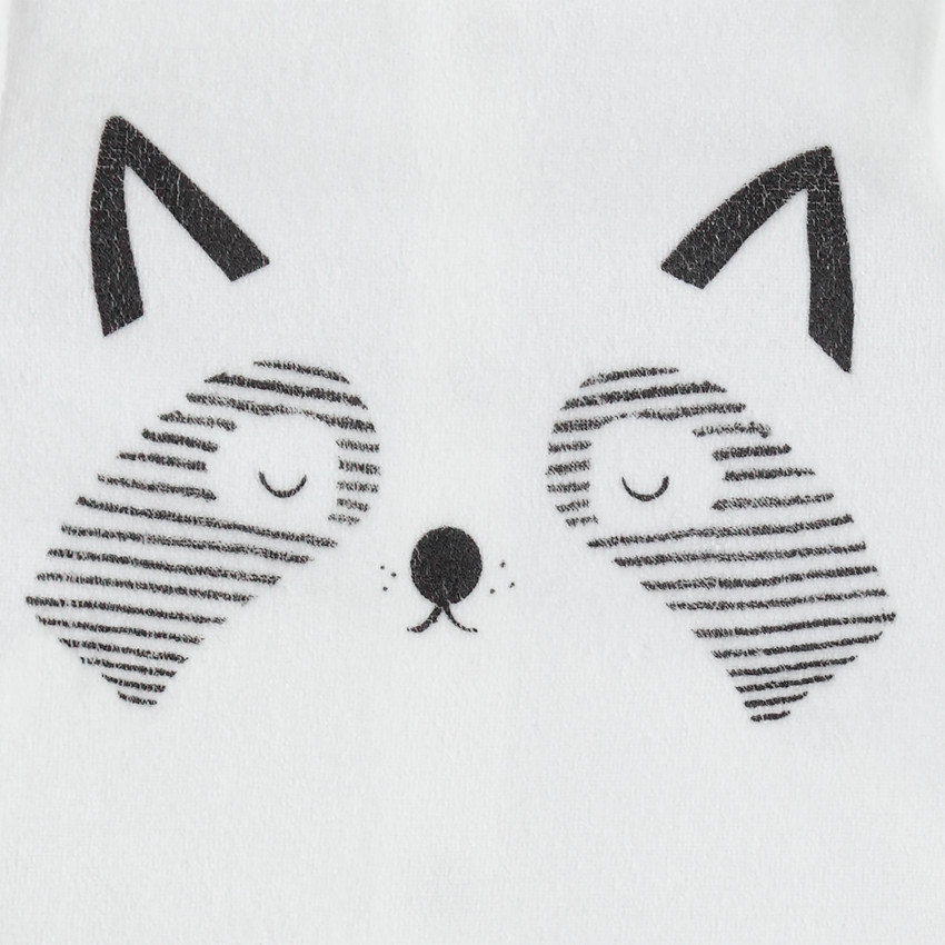 Dors-bien en velours blanc motif animal 