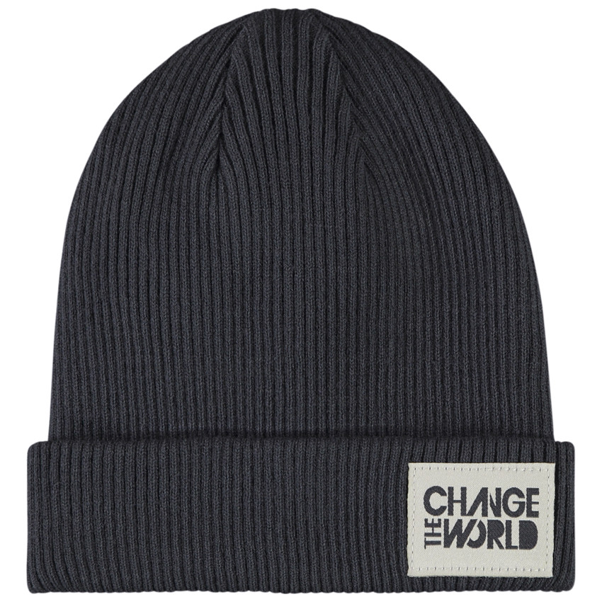 Bonnet uni en tricot avec patch printé fantaisie pour garçon  