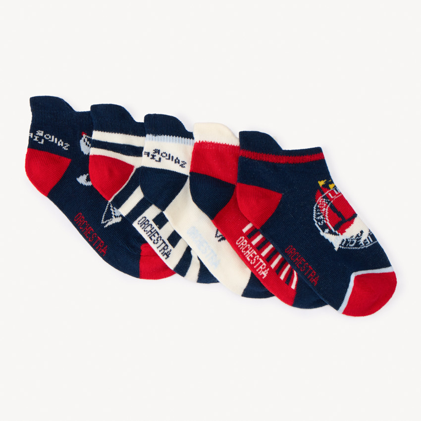 Set van 5 paar sokken met zeilmotieven voor jongens 