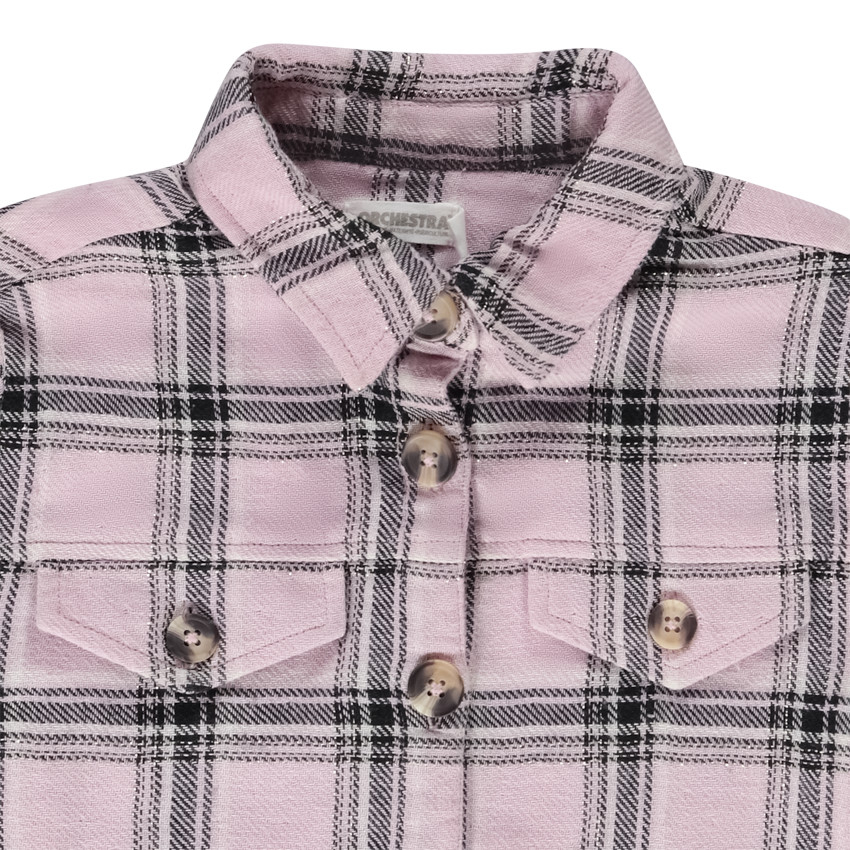 Surchemise en voile à carreaux pour fille 