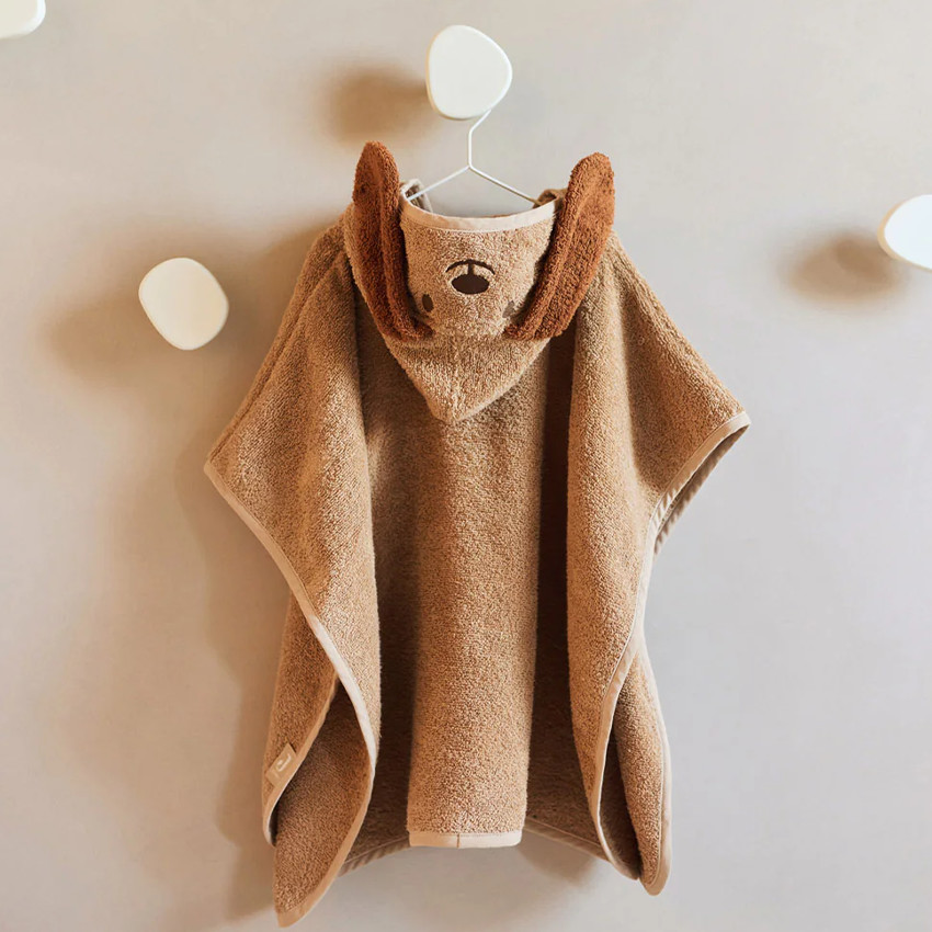 Poncho de bain éponge - Diego le chien - Biscuit - 75x75 cm 