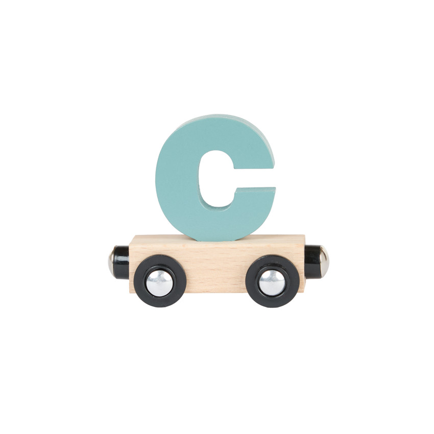 Lettre "C" wagon en bois - vert foncé 