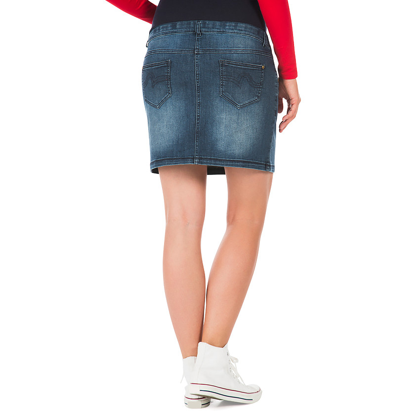 Rok voor tijdens de zwangerschap in jeans used effect en crinkle effect 