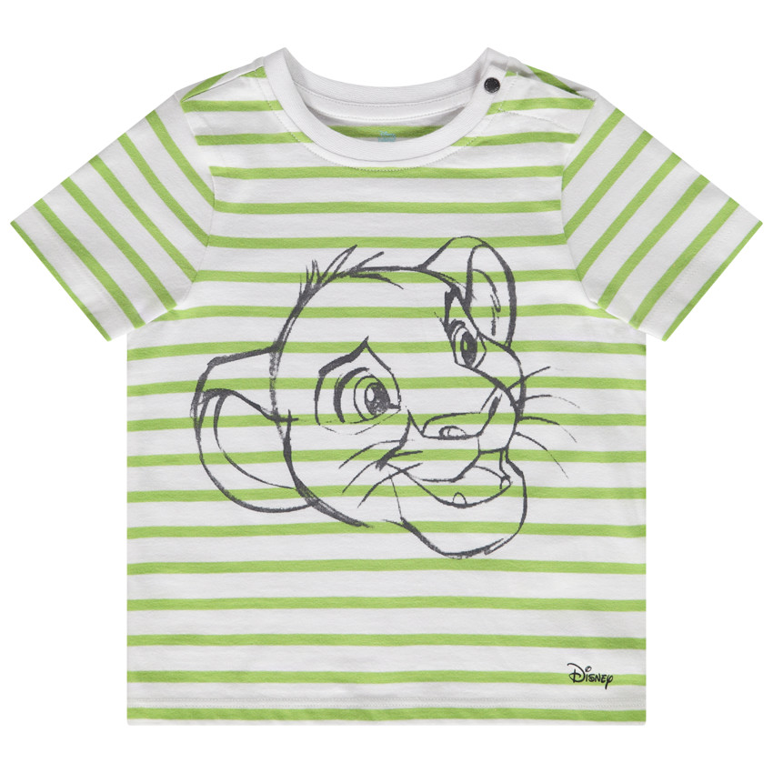 T-shirt korte mouwen gestreept print De Leeuwenkoning Disney voor baby jongen 