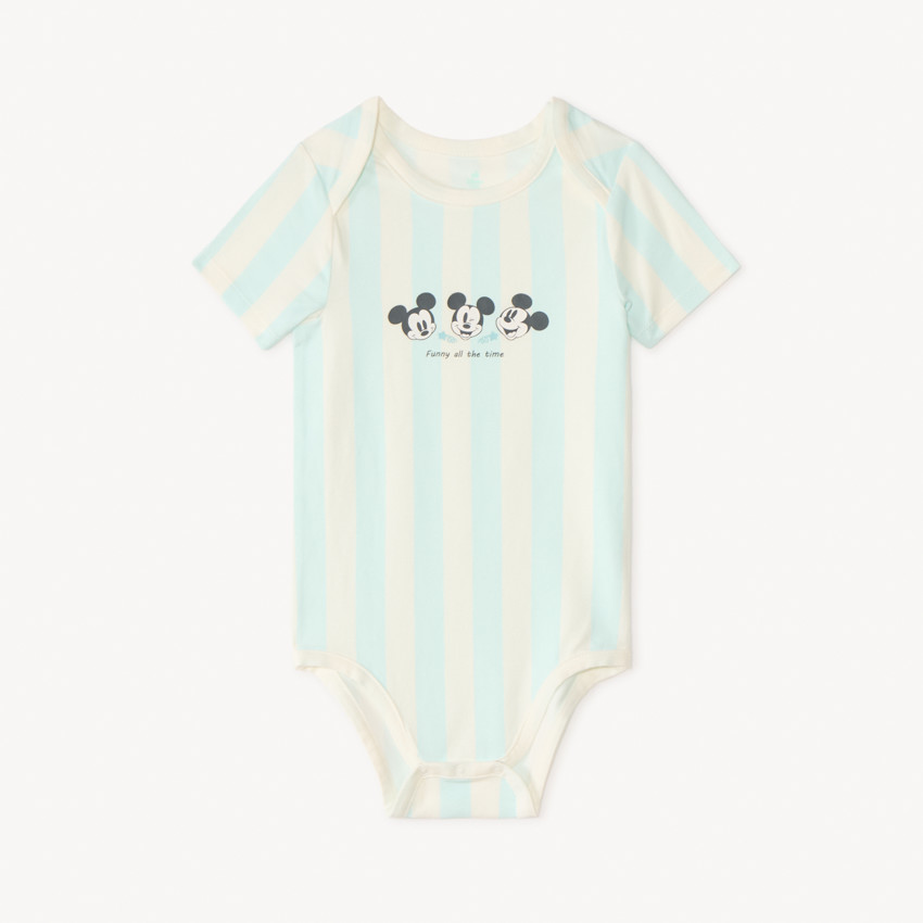 Set van 3 korte mouw Mickey Disney rompertjes voor baby jongens (verschillende openingen afhankelijk van de leeftijd) 