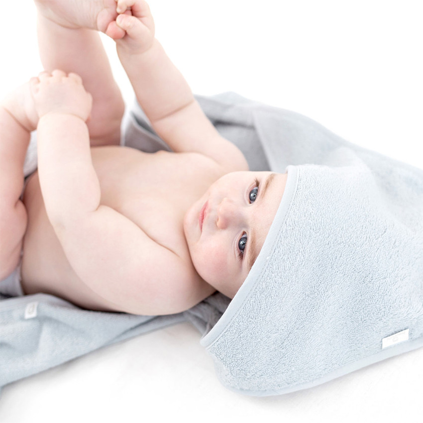 Cape de bain + gant de toilette 75x75cm Glacier 