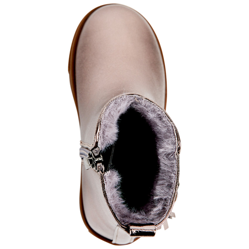 Bottines effet irisé à boucle et pompon pour bébé fille 