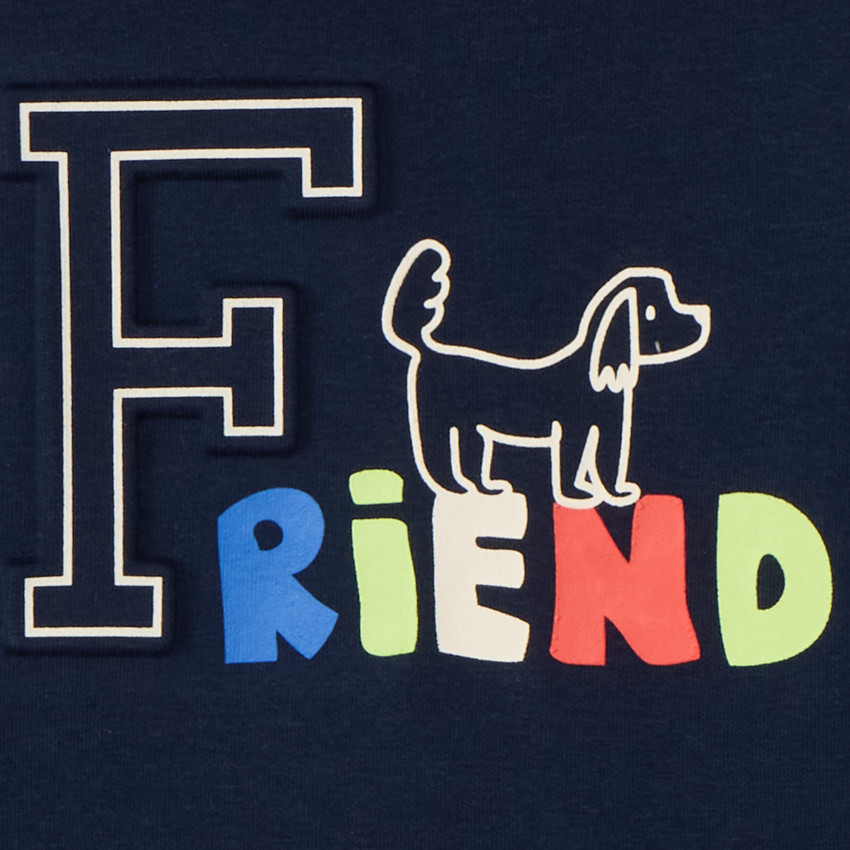 Sweatshirt in fleece met embossed print voor babyjongens 