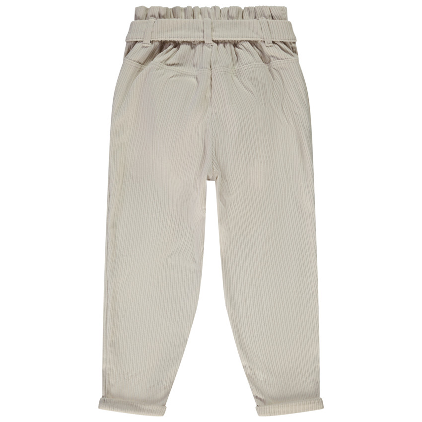 Paperbag broek in ribfluweel voor meisjes 