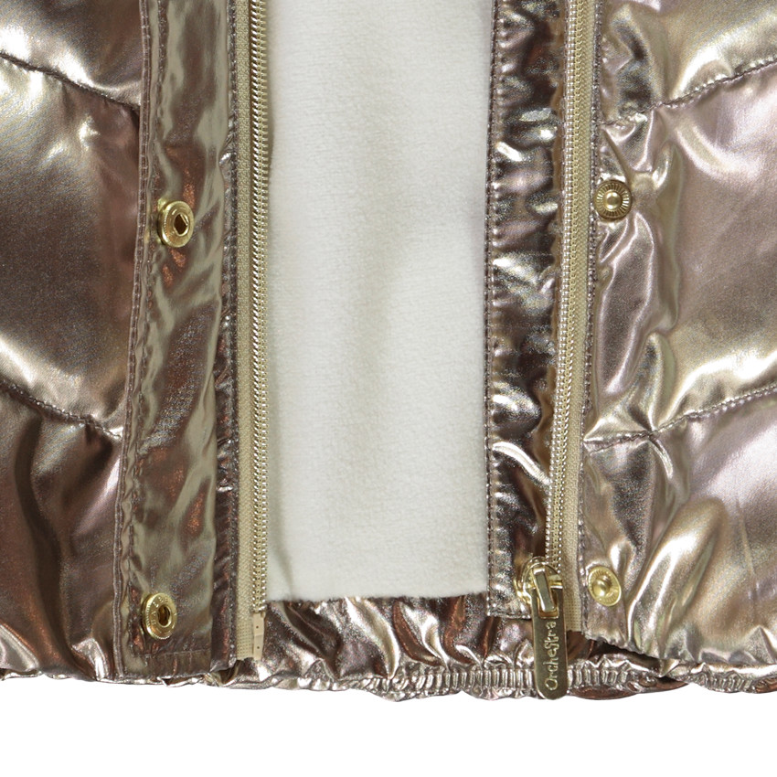 Doudoune matelassée à capuche effet métallisé pour fille 