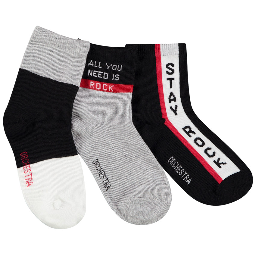 Lot de 3 paires de chaussettes print fantaisie pour garçon 