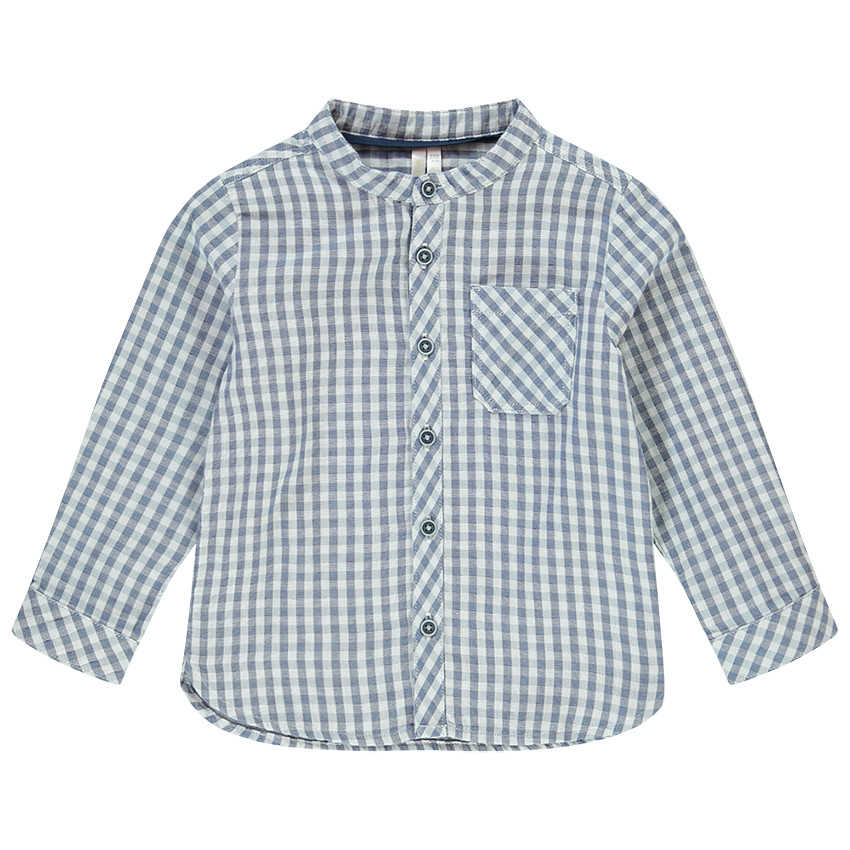 Chemise manches longues col mao en coton pour bébé garçon 
