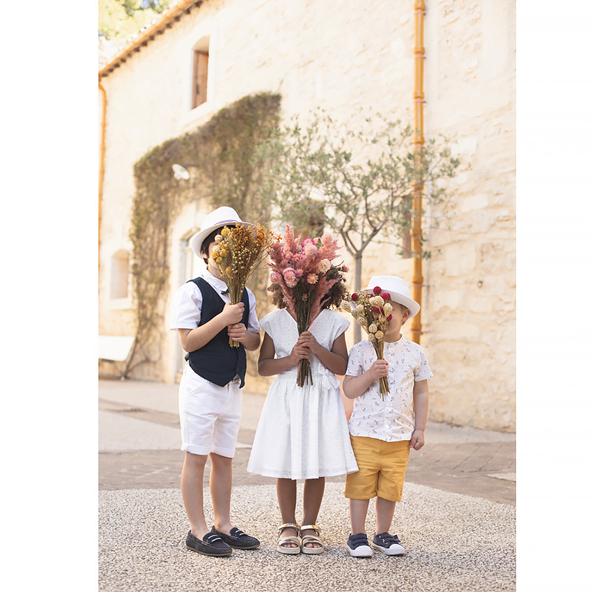 Robe de cérémonie en broderie anglaise pour fille 