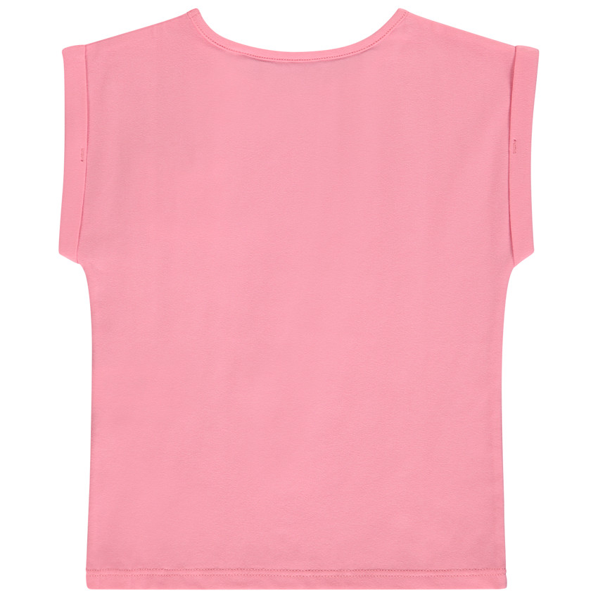 T-shirt met korte mouwen met fantasiezak in haakwerk voor meisjes 