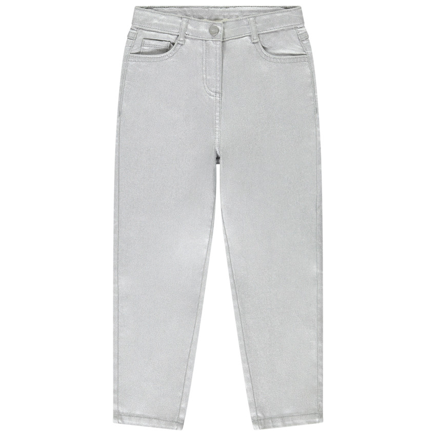 Jean droit argenté pour fille 